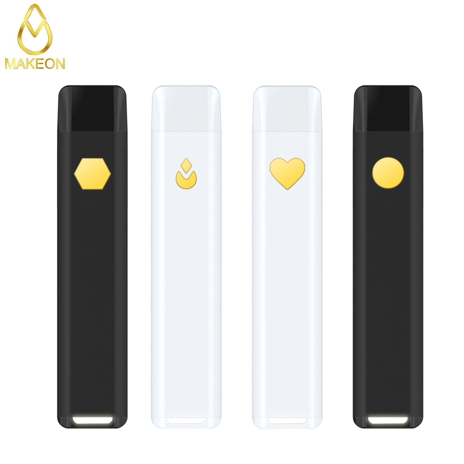 Fenêtre Makeon Dz 0.5ml Diamond forme horizontale e-cigarette jetable en céramique Vape stylo disponible de conception OEM pour réservoir d'huile épaisse barre au milieu de la tige de métal Pod libre