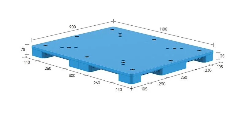 Heavy Duty 4 Way Entry HDPE Nestable Logistic Single Plastic Industrial Pallet