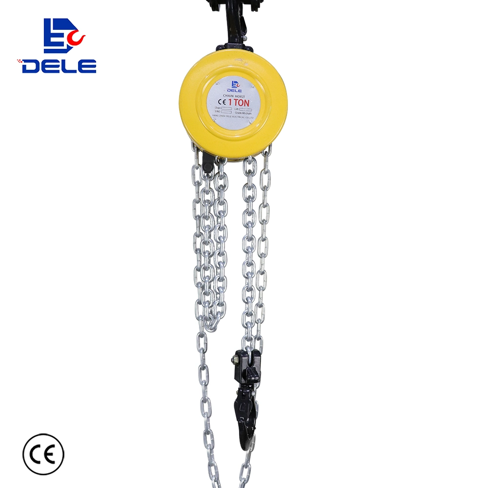 Dele Manufacturer Round Sk Type 1t Hand Chain Pulley Hoist Block and Chain Hoist Chain Pulley Block