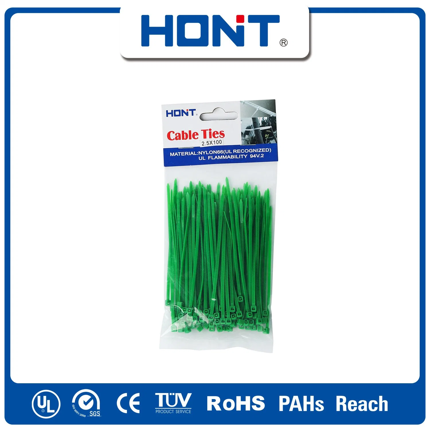 ISO Approved 94V2 Hont Plastic Bag + Sticker Exporting Carton/Tray Steel Ties Cable Accessories