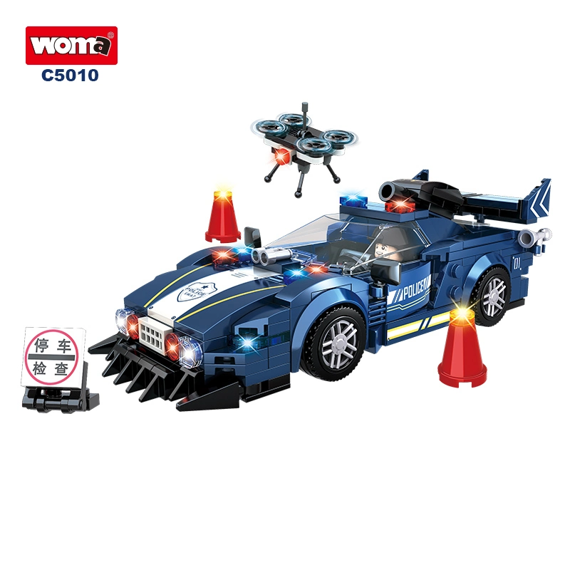 Woma Toy C5010 Customize Child Plastic Swat Car Model Inspection Team Intellectual Educational Toys Building Blocks Brick Puzzle Game Swat Car Toy