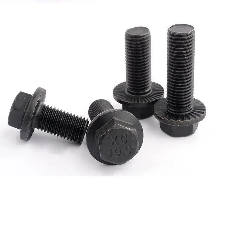 Factory Supplier ANSI or DIN Standard Carbon Steel Zinc Coated Hex Flange Bolt