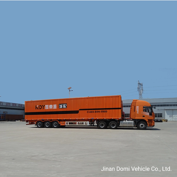 Eje 4 50t Cuadro apertura Van ALA ala lateral abierto Trailer 3 ejes 40 toneladas de 60 Ton Van ala Caja de carga de remolque semi remolques