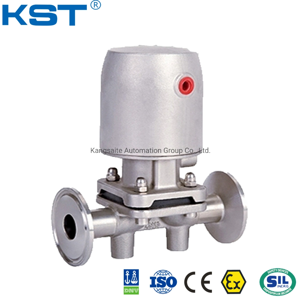 Through Way Clamped Kt/OEM CE, ISO9001, FDA, API, Dnv Pneumatic Diaphragm Valve