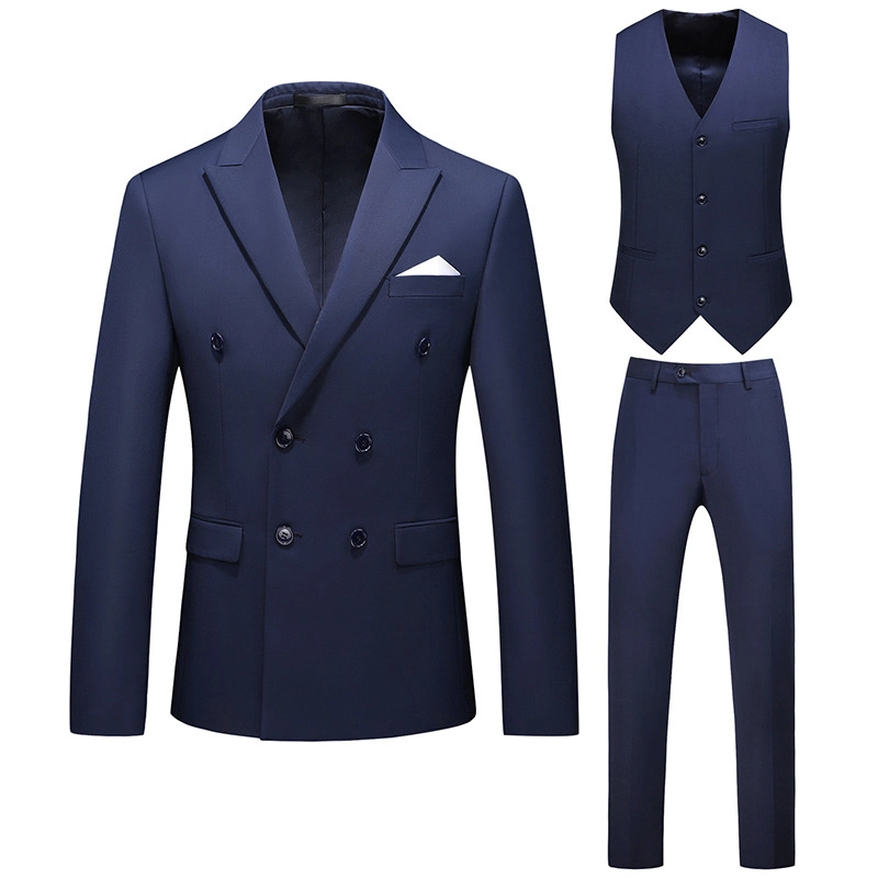 Men&prime; S Cutout Plus Size Three-Piece Business Casual Suit