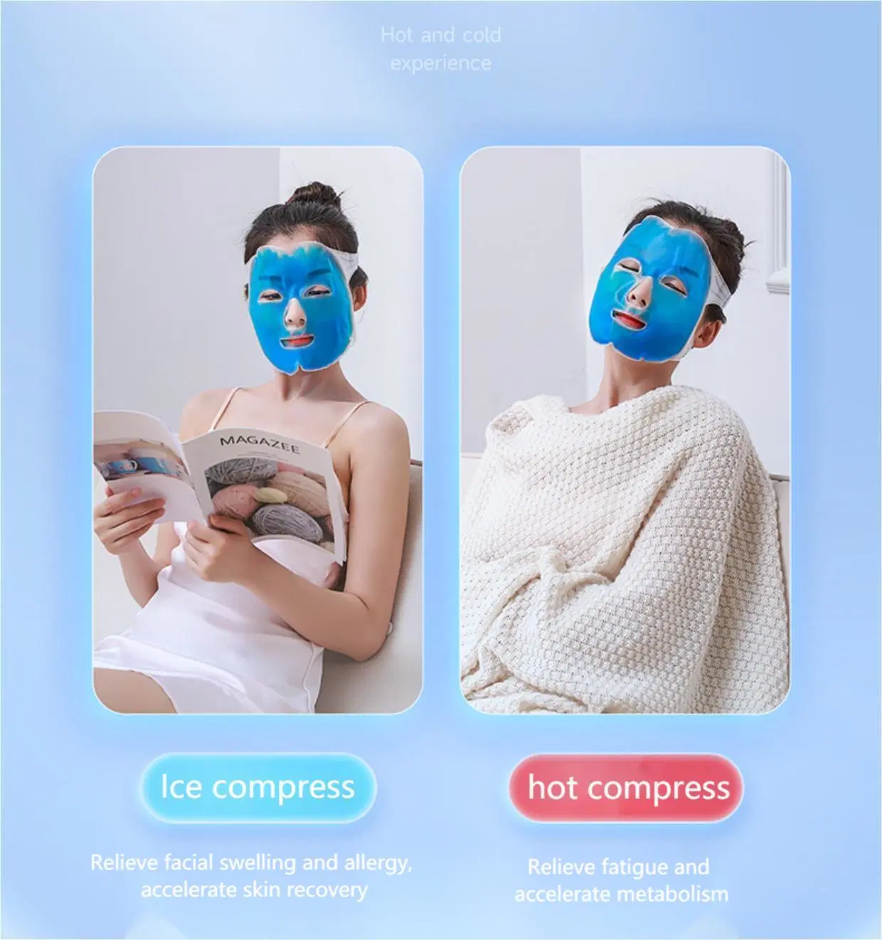 Health Beauty Skin Care Cold Face Eye Mask Ice Pack Reduce Face Puff Sleep Face Shield with Ice Pack Gel Bead