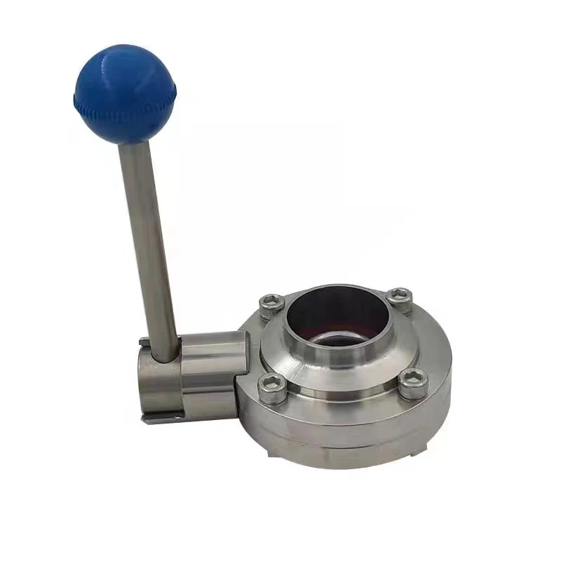 Hygienic Stainless Steel DIN Manual Thread Butterfly Valve Low Price (304/316L)