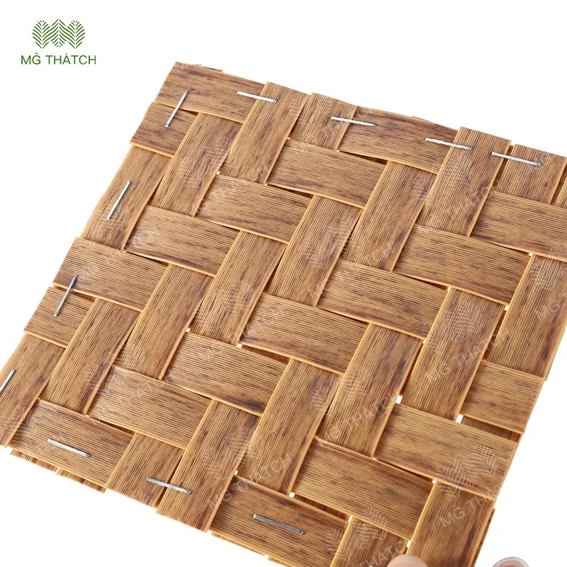 Murs et plafond incombustible bambou artificiel le tissage de tapis synthétiques