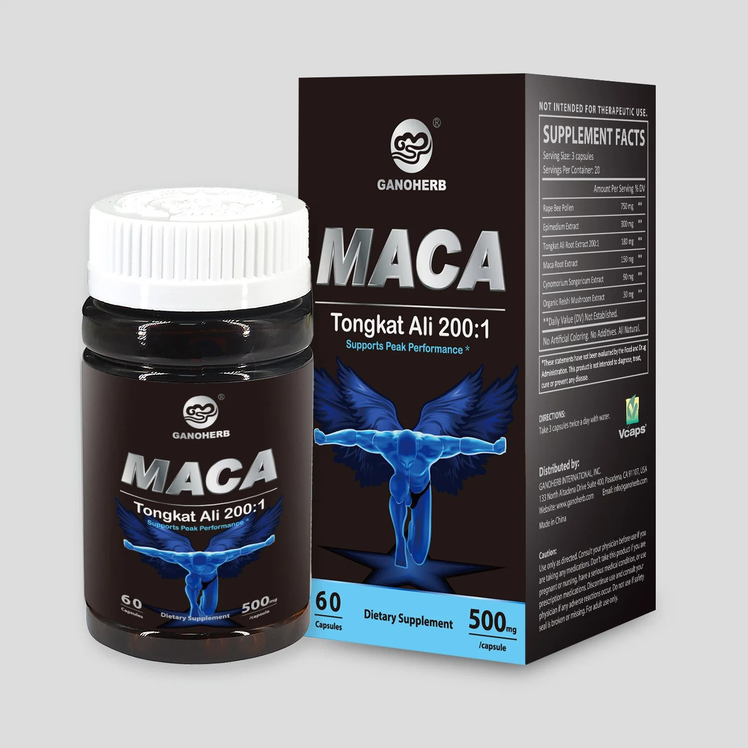 OEM Tongkat Ali Maca Capsule with Organic Reishi Mushroom Herbal Supplements