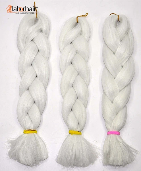 Extensión sintética Lbh 052 del pelo de la trenza de la X-Presión de Kanekalon del color blanco enorme estupendo de la trenza