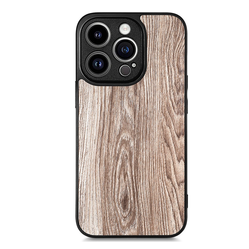 for iPhone 14 Samsung S23 New Drop-Proof Wood Grain Phone Case