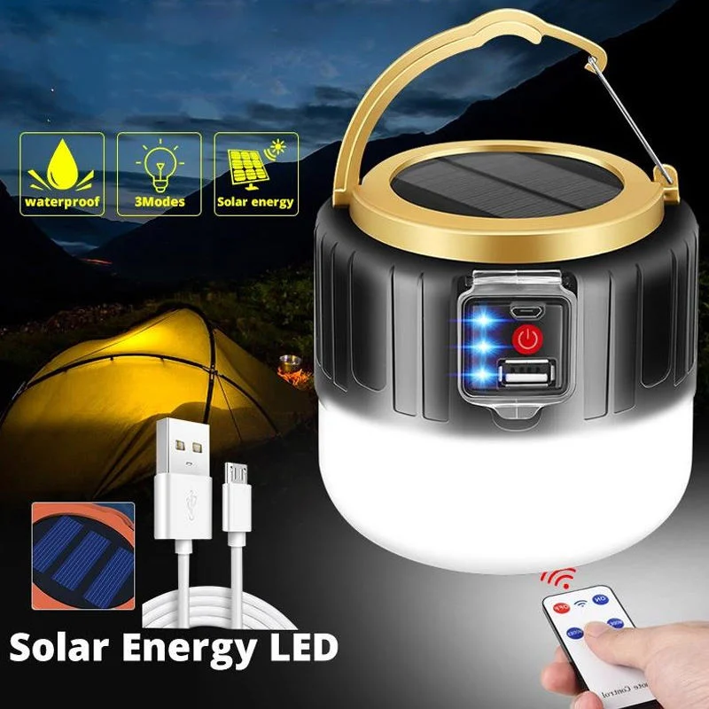 Recarga solar super brillante LED Tienda de campaña de emergencia de los hogares de la luz de la iluminación exterior con Power Bank