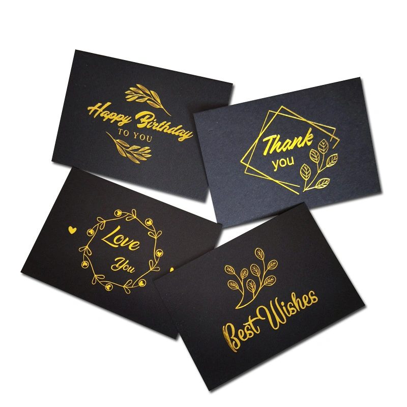 Creative Blessing Small Card Mini Thank You Card Message Card Gift Box Decoration Card Gold Stamping Greeting Card