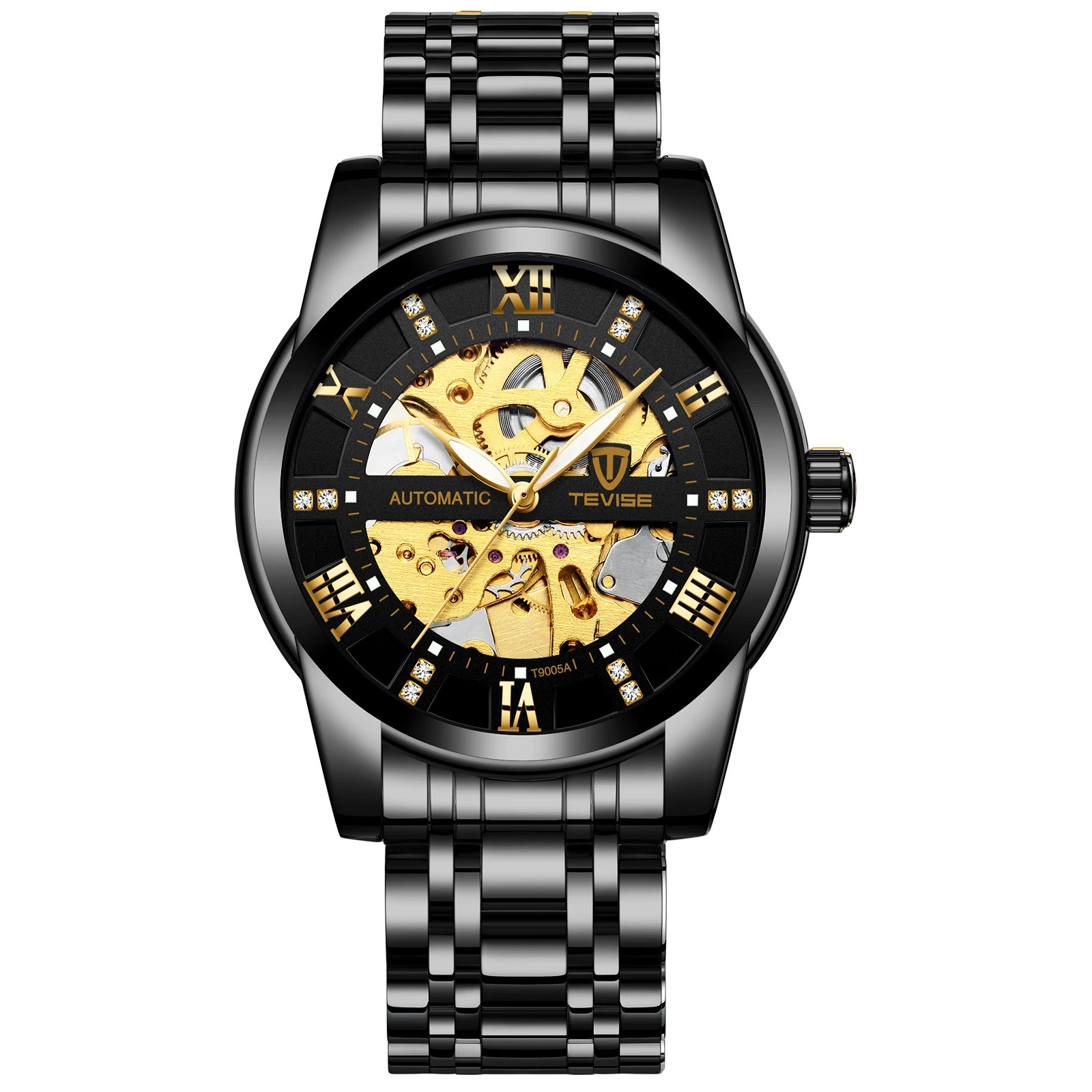 Relógio de moda suíço Relógio de aço inoxidável bracelete Suíça Relógios mecânicos