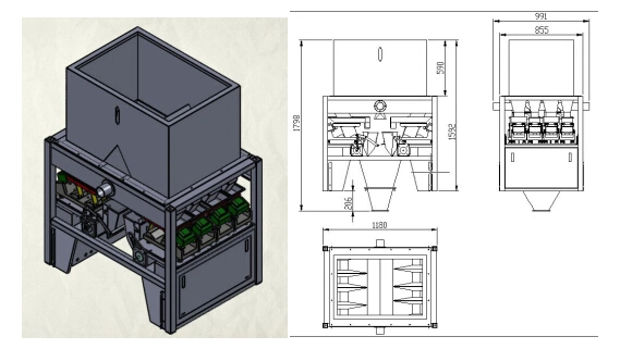 Cjf3000V1 de cuatro cabezales con un peso de la máquina