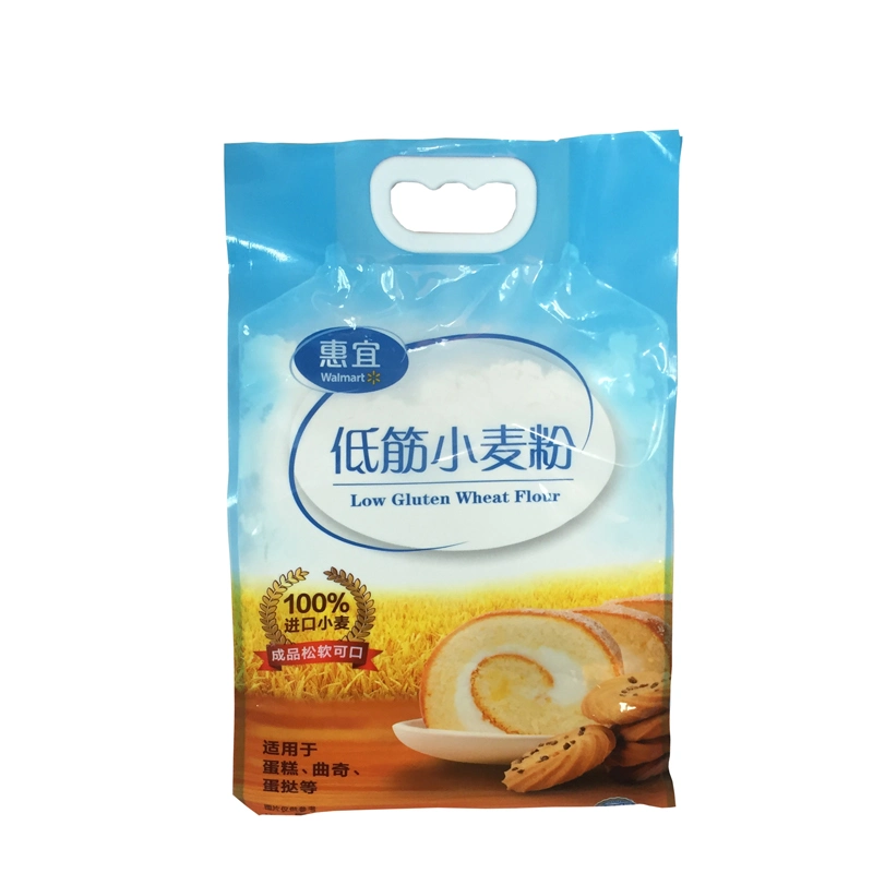 Flour Powder Grain Custom Printing Mylar Bag Plastic Food Packaging Bag with Plastic Handle