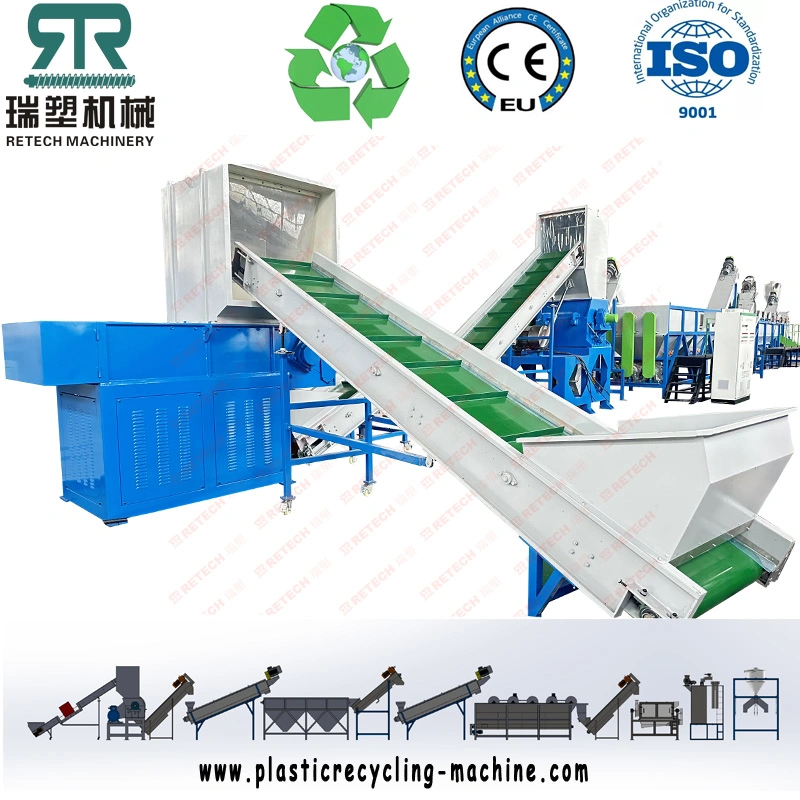 CE Standard HDPE Bottle Drum Box Rigid Smart Plastic Recycling Crushing Washing Drying Line