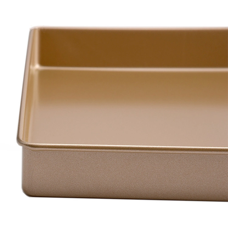 Bulk 11 Inch Gold Non Stick Coated Aluminium Square Cake Baking Tray Cookie Bread Biscuit Jelly Roll Cake Baking Tray