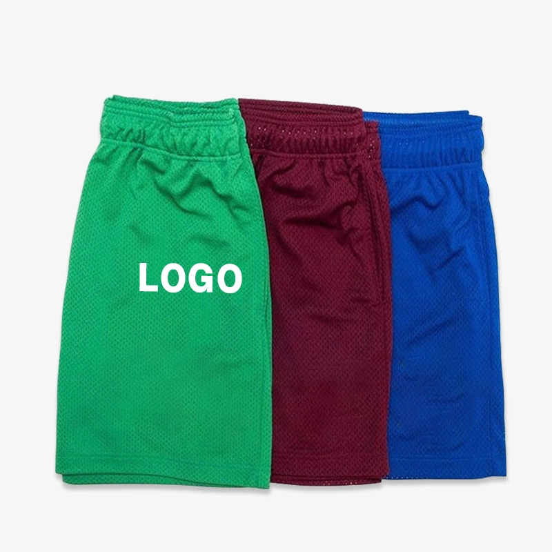 Blanco rápido secado pantalones cortos de running ropa para hombre Diseño malla transpirable Pantalón corto de malla deportiva de baloncesto personalizado
