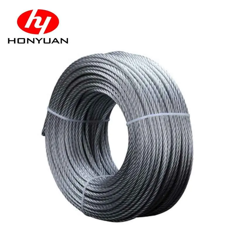 Electric Galvanized Steel Wire Rope 6X24+7FC Coil Packing Fiber Core