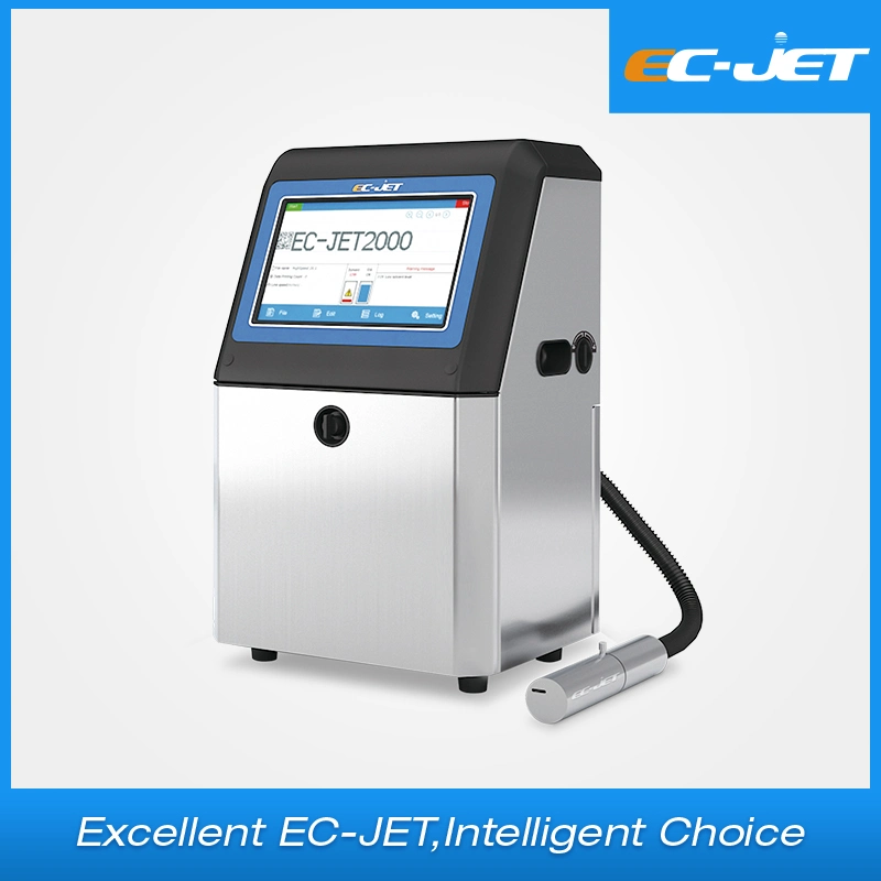 Fecha de caducidad Código de barras Código QR Egg Printer Packaging Machinery CIJ Impresora de inyección de tinta continua (EC-JET2000)