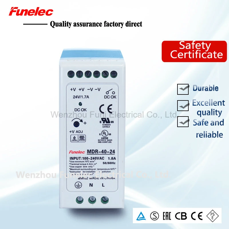 Funi Factory Outlet 40W Mini 24V 1.7A en carril DIN Fuente de alimentación