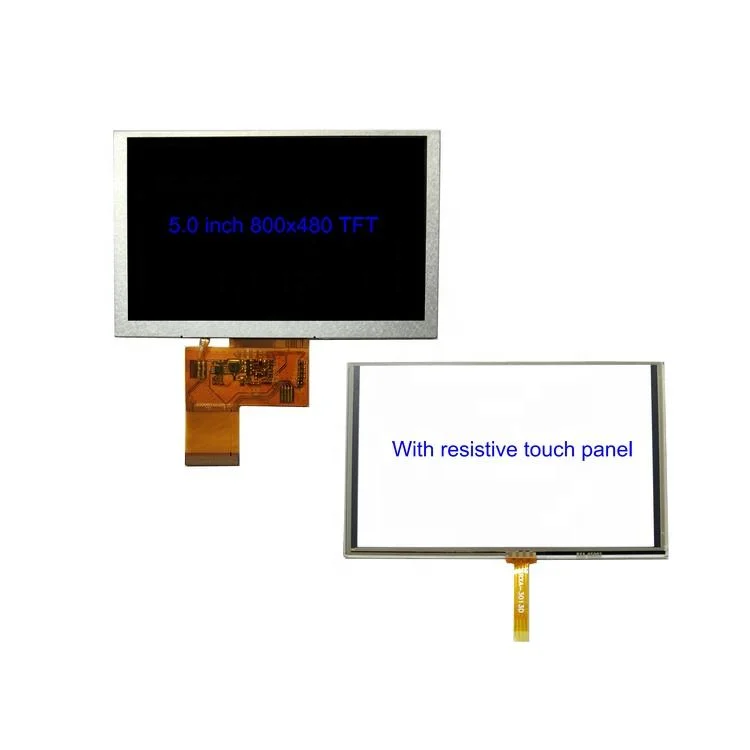 800*480 IPS Screen RGB Interface IPS de 40pin St7262 5,0 pulgadas Módulo de display LCD TFT con panel táctil resistivo