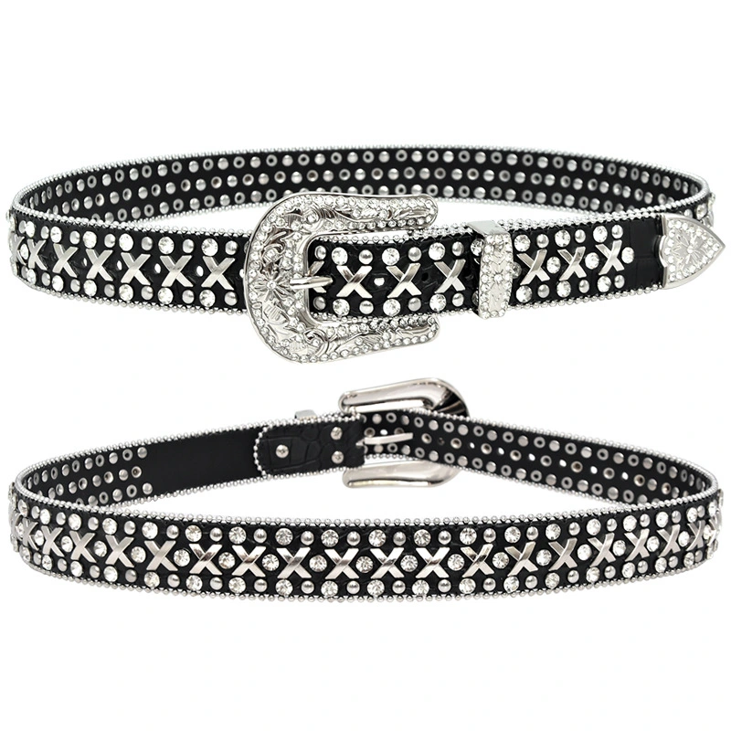 Newest Catalogue PU Leather Diamond Belt Women Clothing Accessories Designer Belts