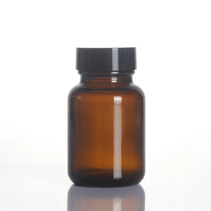 60ml 75ml 100ml Round Amber Vitamin Medicine Pharmaceutical Bottle