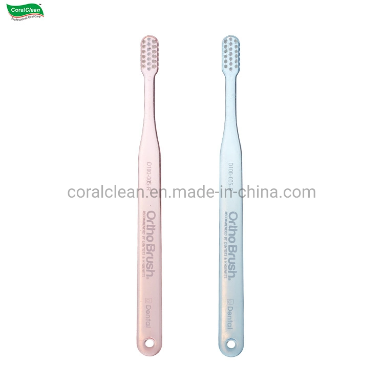 V Shape Transparent Handle Orthodontic Toothbrush Travel Home Hotel