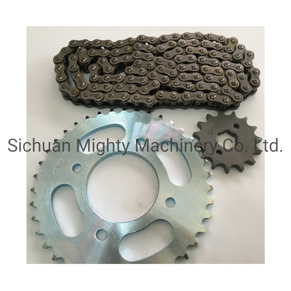 Motorcycle Transmission Sprocket and Chain Kit for Honda YAMAHA Suzuki Biz125 Cg160 Gn125 Cg125/150/200 Wy125/150 Ybr125 Ax100 Gxt200 Bajaj