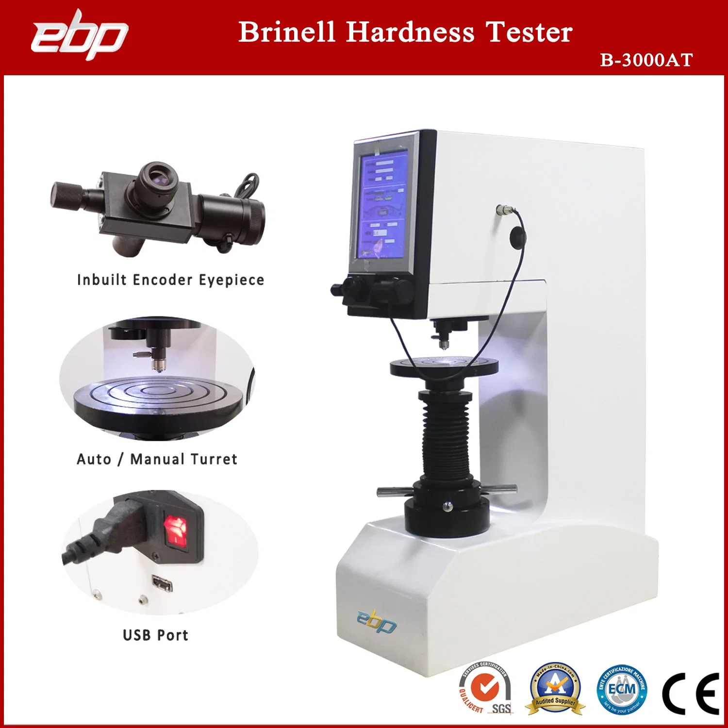 Testeur de dureté Brinell numérique automatique pour le test de dureté des métaux