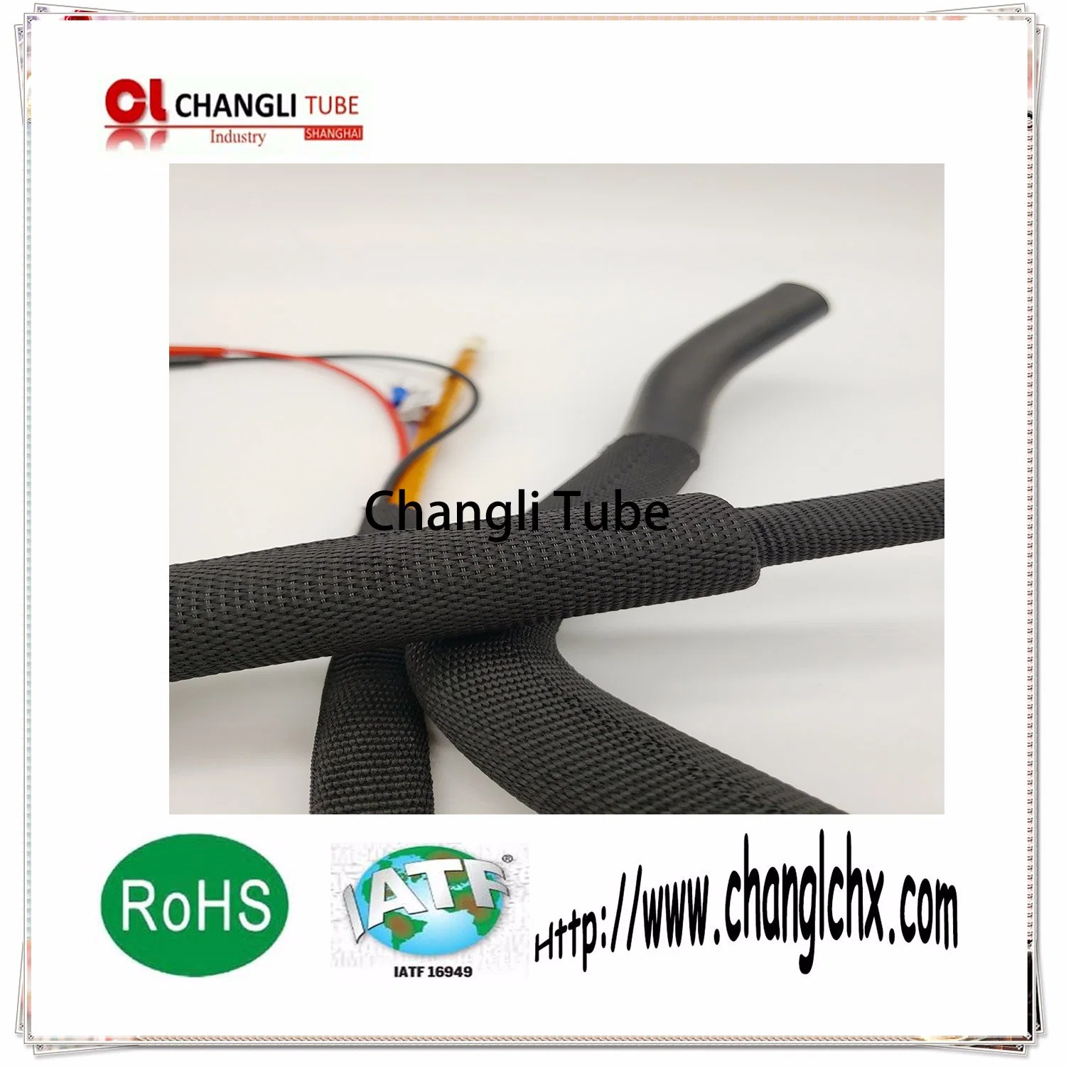 2: 1 Tejido Termoretráctil tubo protector utilizado en automóviles y de protección de cables