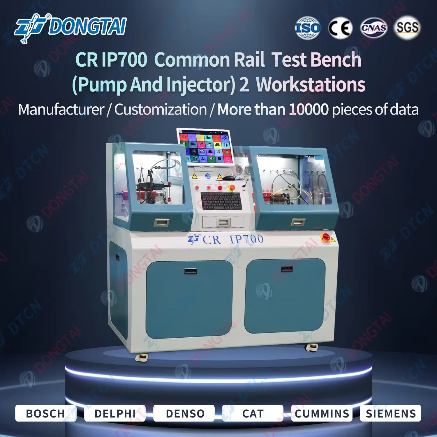 Dongtai Crip700 Cr IP700 Common Rail Injector and Pump 2 Stations, 2 Tracks, Floating Screen