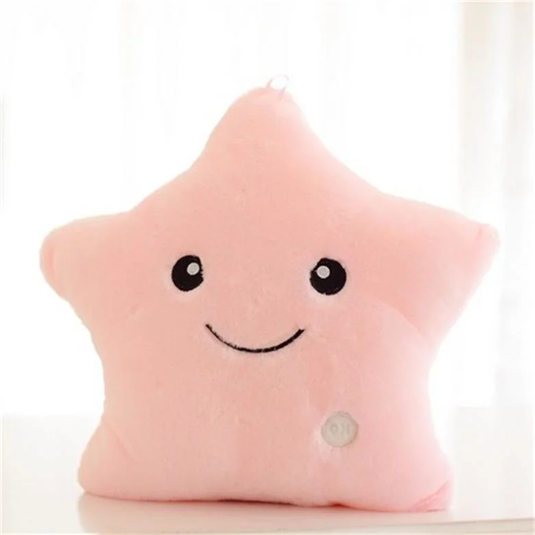 Creative colorido Five-Pointed Dropshipping luminosa estrella almohada juguete de peluche de San Valentín regalo niña