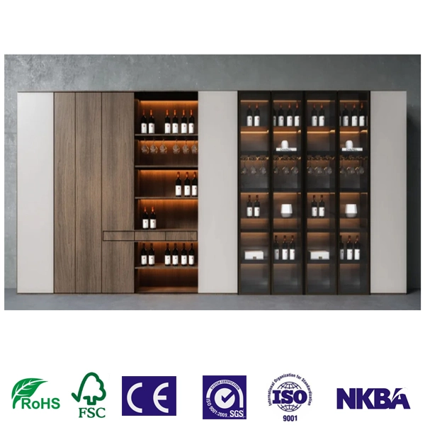 Customized China Supplier Antique Home Storage Living Room Furniture Luxury Wine Glass Display Cabinet