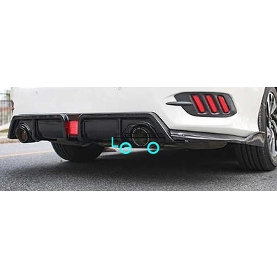 Rear Bumper Lip Three-Outlet Exhaust for Tenth Generation Civic 2022-2023