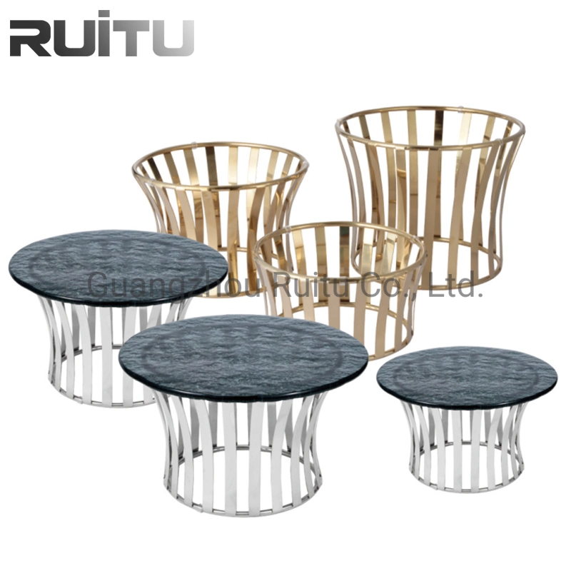 Hotel Royal Glass Plates Rack Combined Set Food Display Party Table Skyline Cupcake Dessert Serving Platter Stainless Steel Black Buffet Cake Risers and Stands