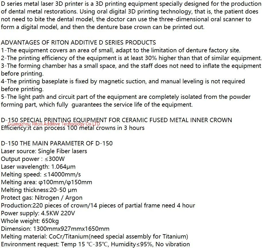 Dentisty Lab 3D Printers D150