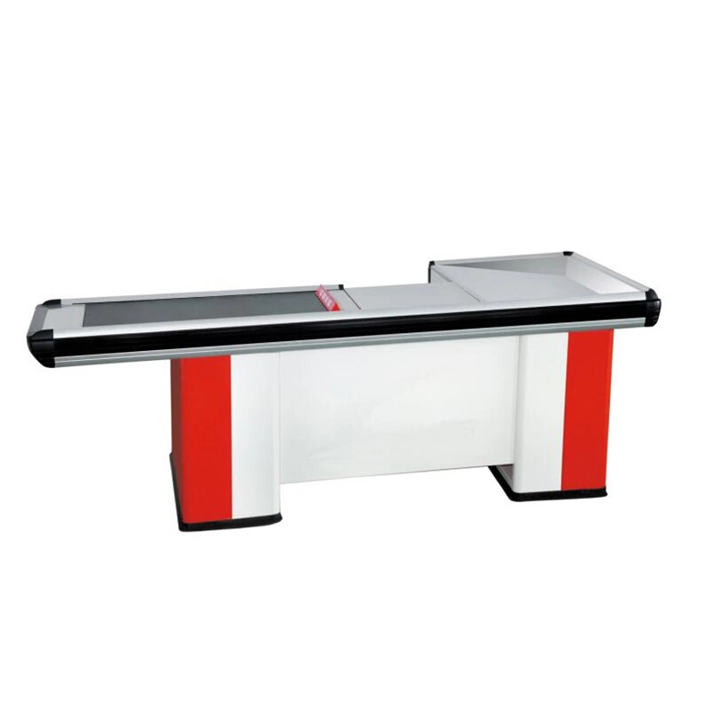 Various Electric Supermarket Checkout Counter with Conveyor Belt