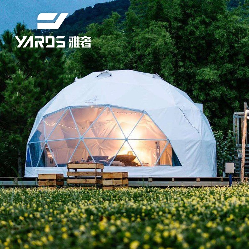 Factory Supply Easy Set up Steel Frame Geodesic House Glamping Dome Tent