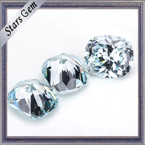 High quality/High cost performance Cushion Cut Light Blue CZ Stone for Jewelry