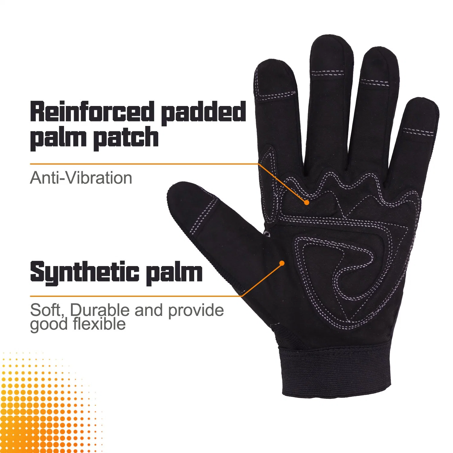 Prisafety Gants de protection confortables et dextres pour mécaniciens, anti-abrasion, gants de sécurité pour hommes.