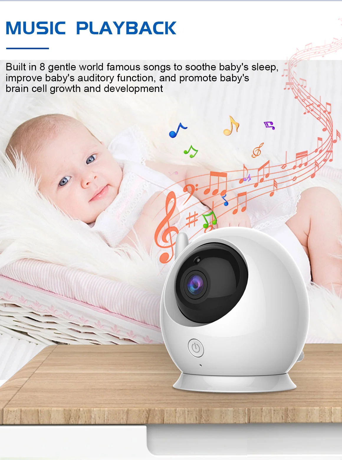 Hot Products 4.3inch Baby Monitor with 2.4GHz Wireless Wide Angle Lens Two-Way Talkback Night Vision Baby Watching Camera