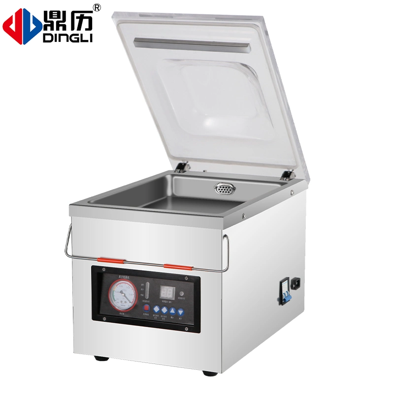 Aplique Vedante de calor de vácuo doméstico Dingli Embalagem Dzb Comercial-260 máquina de embalagem a vácuo