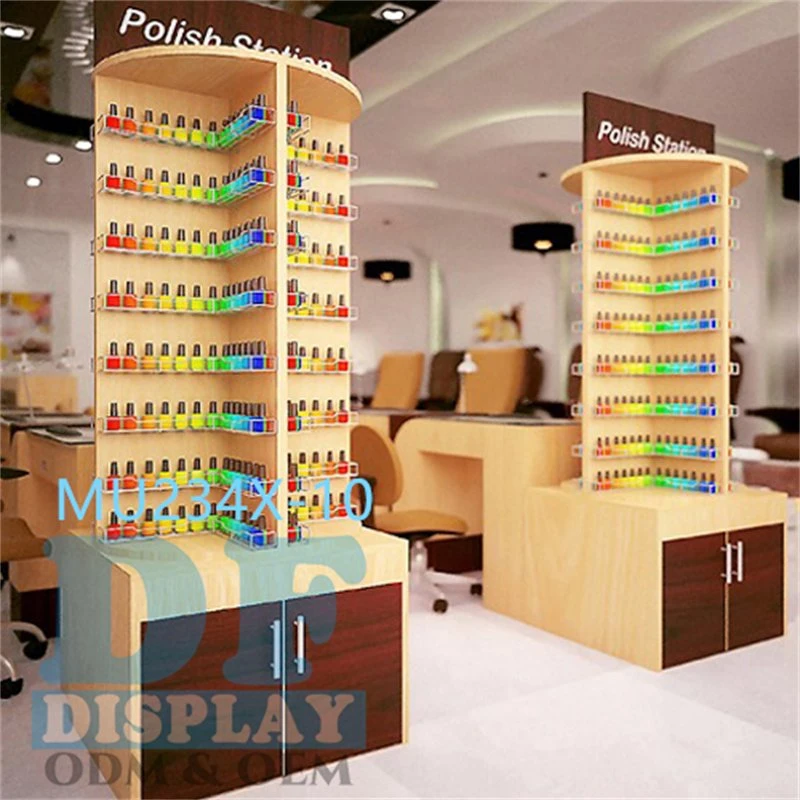 Nail Polish Showcase Shelf for Cosmetic Floor Standing Display Stand Nail Polish Counter Display Store Cosmetic Display Cabinet