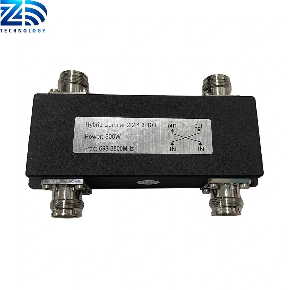 5g Low Pim Wide Band 698-4000MHz Hybrid Coupler/Combiner 2 in 2 out with 4.3-10 Female Connectors