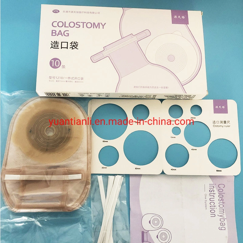 Bolsa de colostomía One-Piece Bolsa de ostomía Sistema Tamaño de corte de 60mm Accesorios Cuidado de la estoma ostomía Care Kit proteger la piel del estoma