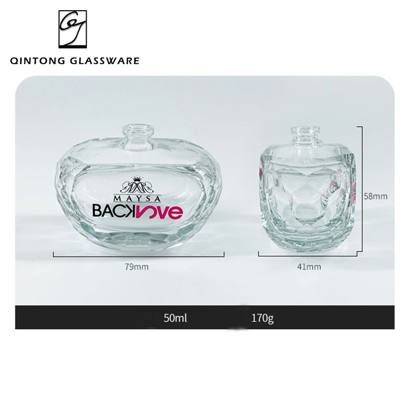 Wholesale/Supplier High-Quality Transparent 50ml Scent Cosmetics Packaging Household Glass Perfume Bottle with Cap