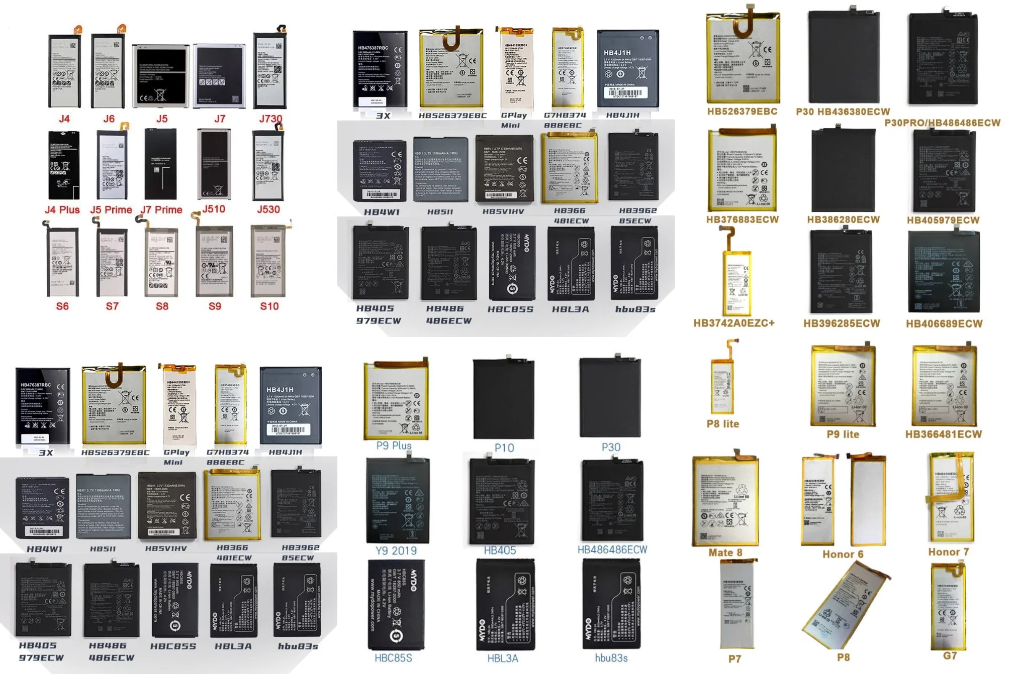 100 % de batterie neuve pour téléphone portable batterie pour Huawei tous modèles batterie pour téléphone portable Remplacement des accessoires de téléphone Batterie batteries rechargeables